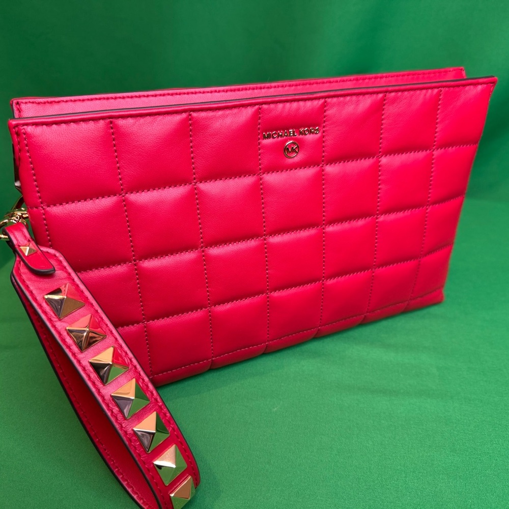 Michael Kors Extra-Large Quilted Leather Wristlet NWT